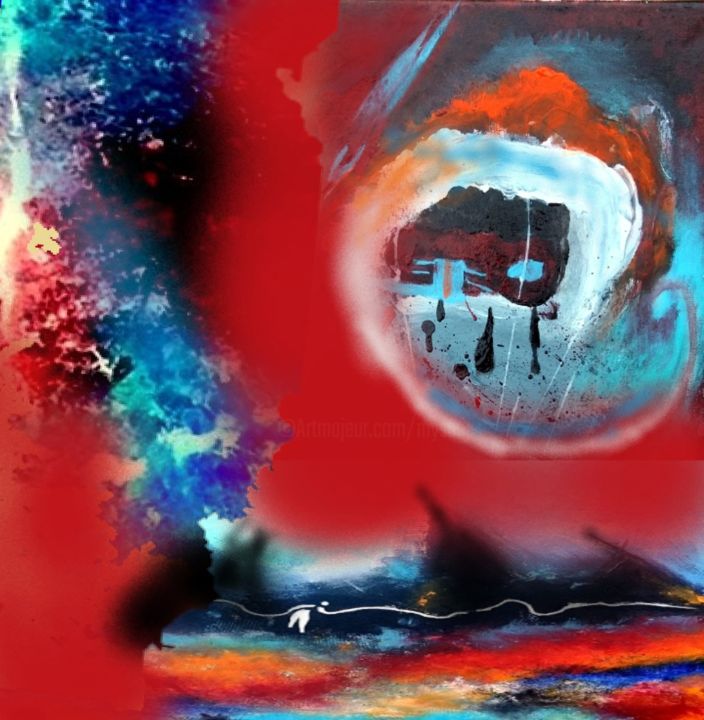 Arts numériques intitulée "traverser la vie 2" par Mysane, Œuvre d'art originale, Peinture numérique