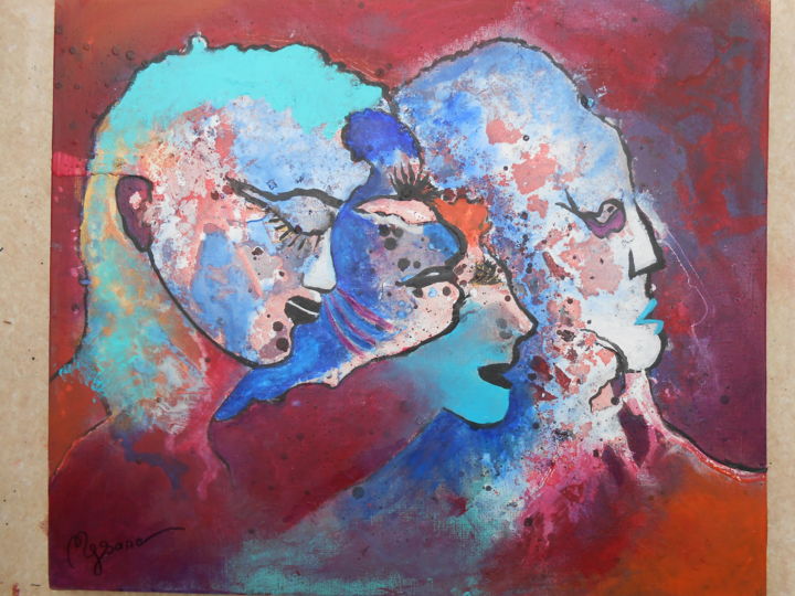 Painting titled "les-masques-de-la-v…" by Mysane, Original Artwork, Other