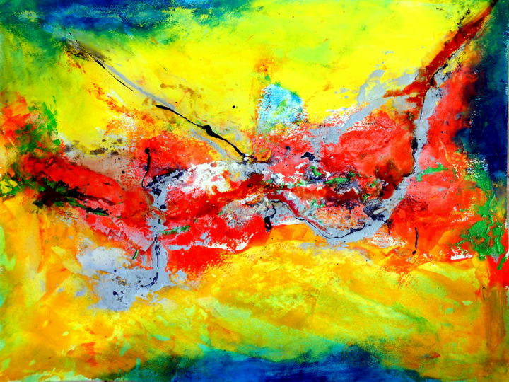 Peinture intitulée "tectonique" par Mysane, Œuvre d'art originale, Autre