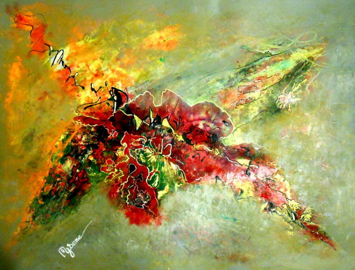 Peinture intitulée "flores-de-españa" par Mysane, Œuvre d'art originale, Autre