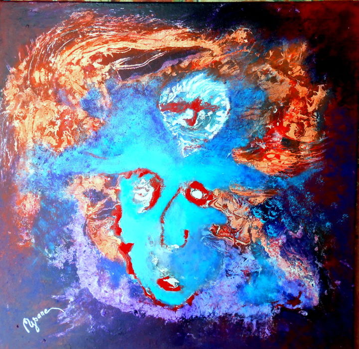 Peinture intitulée "le-coeur-de-mon-ame…" par Mysane, Œuvre d'art originale, Autre