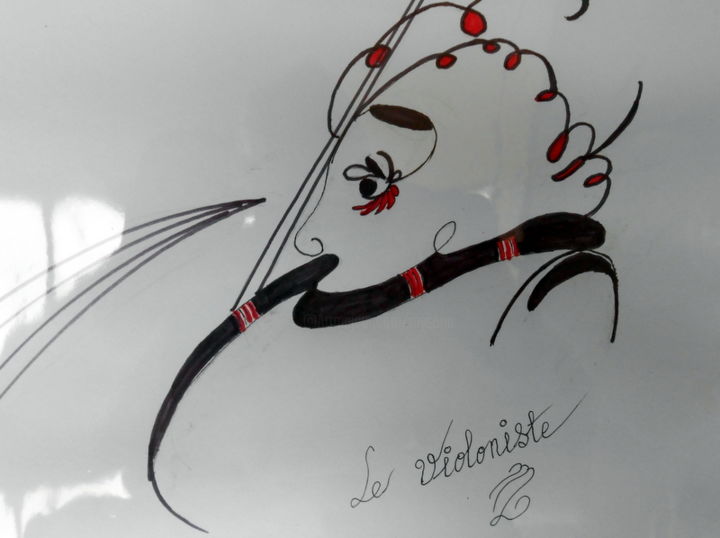 Drawing titled "le-violoniste" by Mysane, Original Artwork, Other