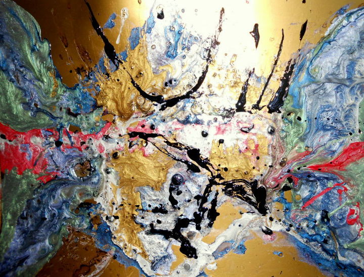 Peinture intitulée "Diablo de oro" par Mysane, Œuvre d'art originale, Autre