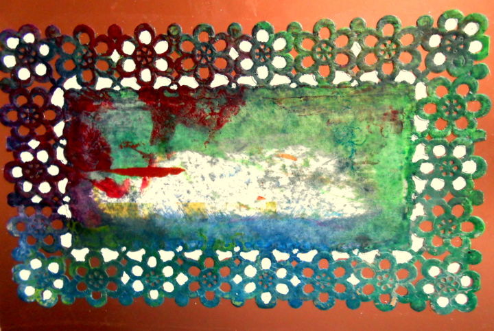 Peinture intitulée "abstrait ciré" par Mysane, Œuvre d'art originale, Autre