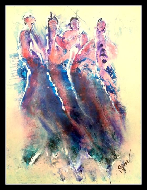 Painting titled "les-quatre.jpg" by Mysane, Original Artwork, Other