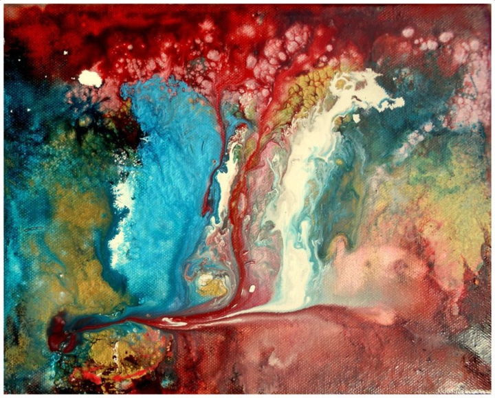 Pintura intitulada "fondu-en-rouge-et-b…" por Mysane, Obras de arte originais, Outro