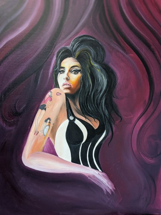 Картина под названием "Amy" - Ema, Подлинное произведение искусства, Масло