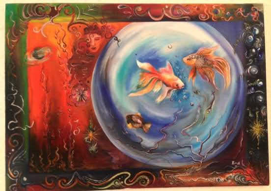 Painting titled "Bubble" by Ema, Original Artwork, Oil