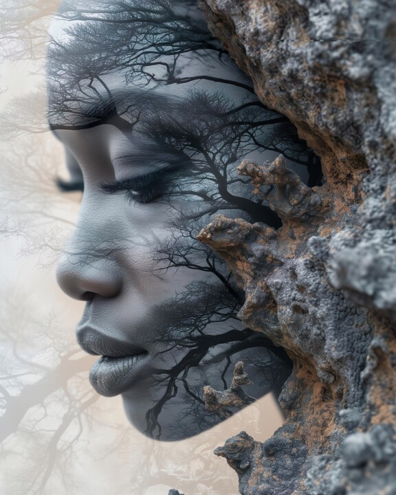 Arte digitale intitolato "Woman Tree" da Mysti Kali, Opera d'arte originale, Immagine generata dall'IA