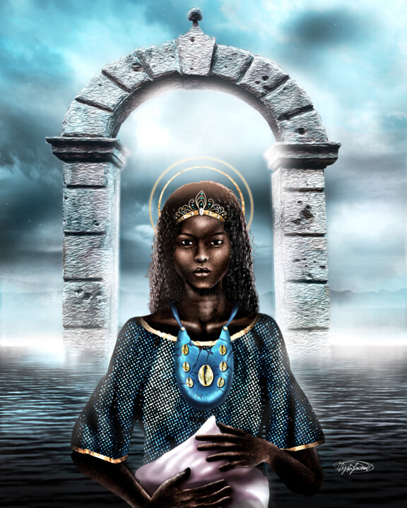 Digital Arts titled "Yemanja ( La sirène…" by Mystifrican, Original Artwork, 2D Digital Work