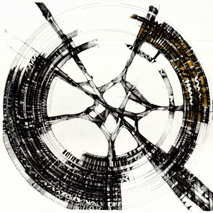 Dessin intitulée "CIRCUM 5" par Mzerart Grg, Œuvre d'art originale, Marqueur