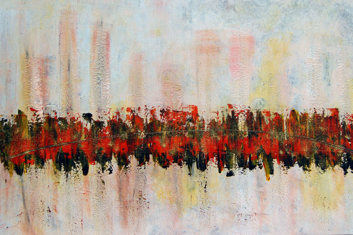 Painting titled "Fire wall" by N.A. Dietzen, Original Artwork