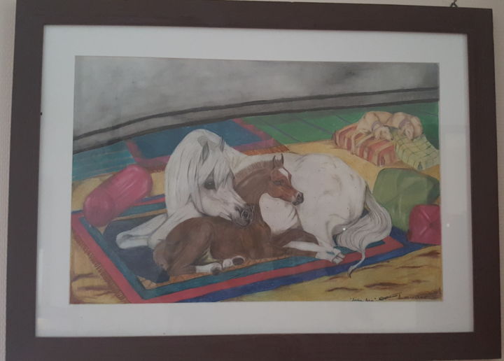 Painting titled "Sous les tentes bed…" by Noemie Demoniere, Original Artwork