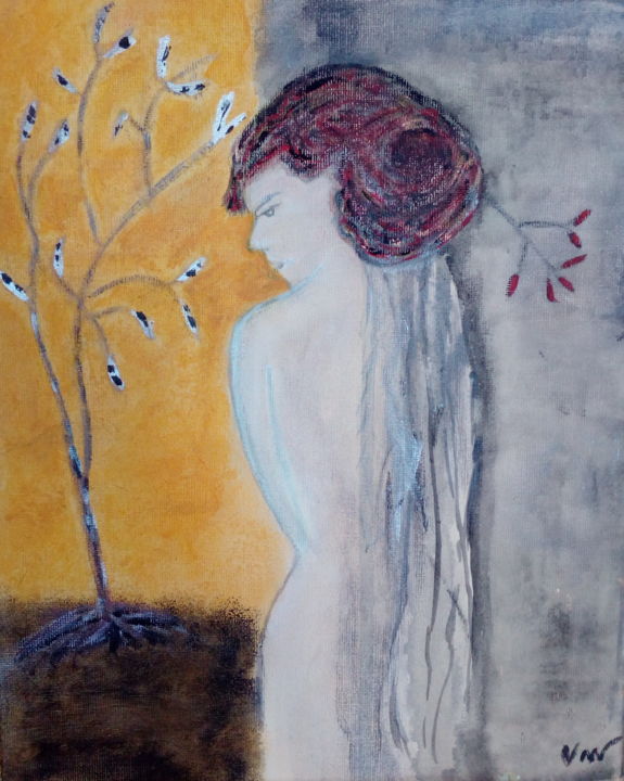 Peinture intitulée "Sylphide" par Natacha Mythi, Œuvre d'art originale, Acrylique