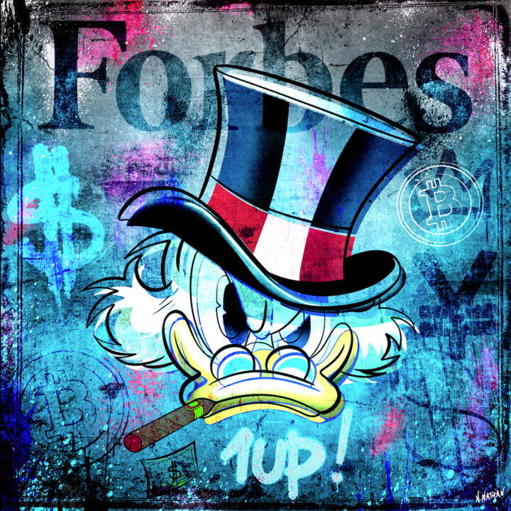 Arte digital titulada "Picsou Forbes 1 UP!" por N Nathan, Obra de arte original, Pintura Digital