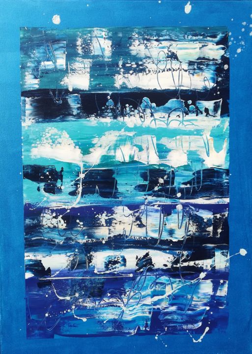 Painting titled "bleue" by Nadine Warnet-Ponsart, Original Artwork, Acrylic