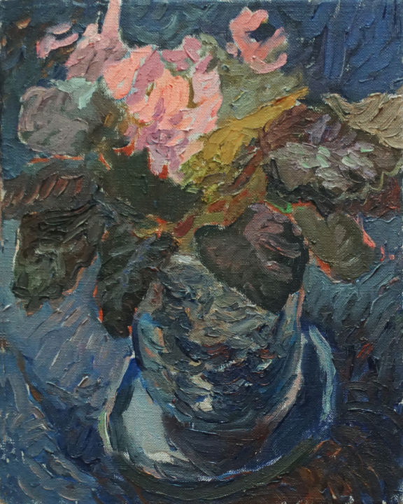 Malerei mit dem Titel "violet" von Hanna Asianienka, Original-Kunstwerk, Öl