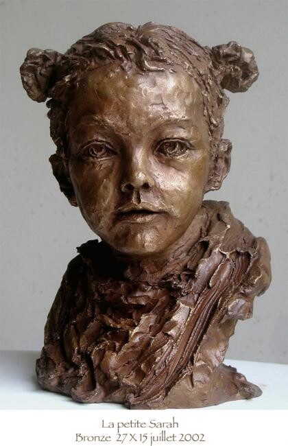 Sculpture titled "La petite Sarah" by Nacera Kaïnou, Original Artwork, Metals
