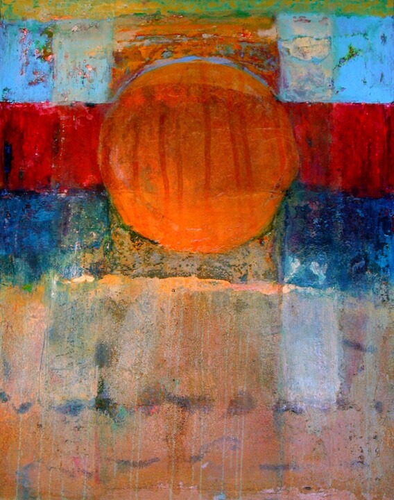 Malerei mit dem Titel "Soleil de Minuit" von Nacera Kaïnou, Original-Kunstwerk
