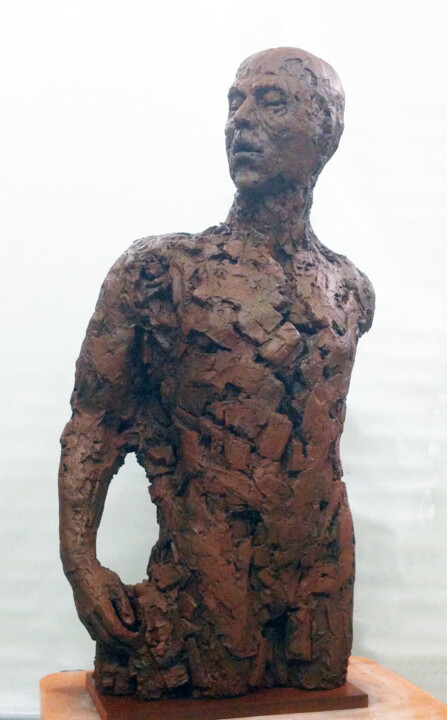 Skulptur mit dem Titel "Adam 2.0 variante 1" von Nacera Kaïnou, Original-Kunstwerk, Gips