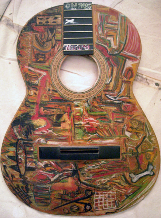 Painting titled "Guitarra" by Nacho Martínez, Original Artwork, Other