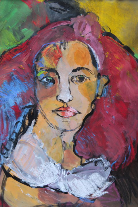 Peinture intitulée "Nadia mon amie" par Nadine Nacinovic, Œuvre d'art originale, Acrylique