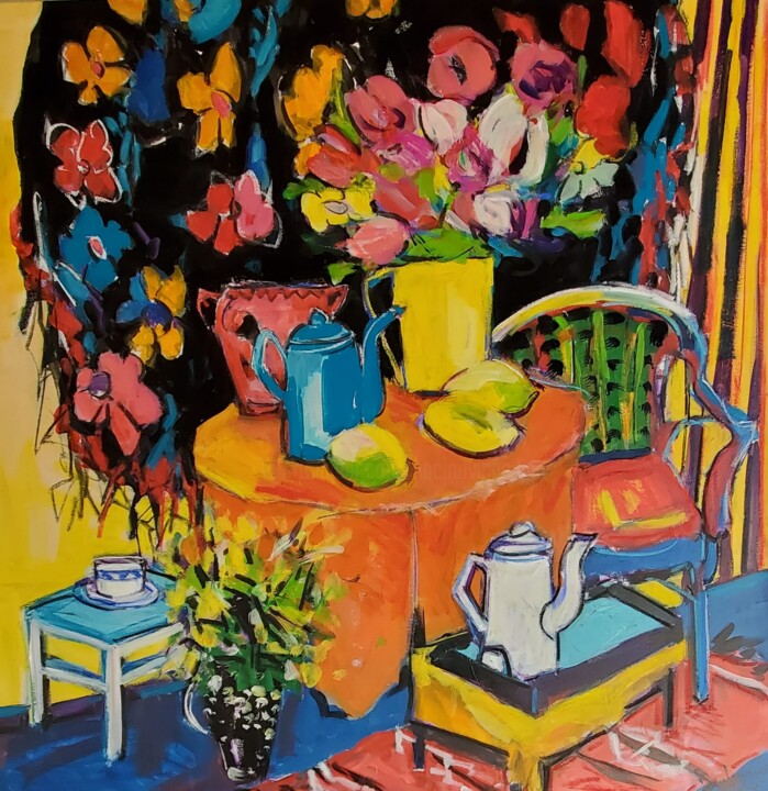 Peinture intitulée "Hommage à Matisse" par Nadine Nacinovic, Œuvre d'art originale, Acrylique Monté sur Châssis en bois