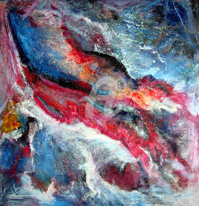 Schilderij getiteld "Unter-Wasser" door Nacka, Origineel Kunstwerk, Acryl