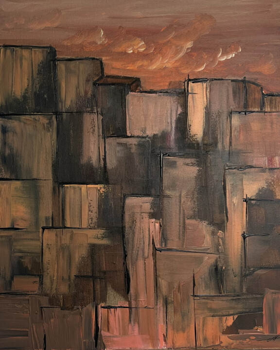 Painting titled "Un désordre ordonné" by Nada Laktaoui, Original Artwork, Acrylic