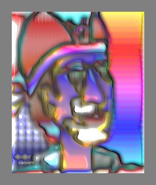 Digitale Kunst mit dem Titel "face" von Nadeem Khan, Original-Kunstwerk, Digitale Malerei