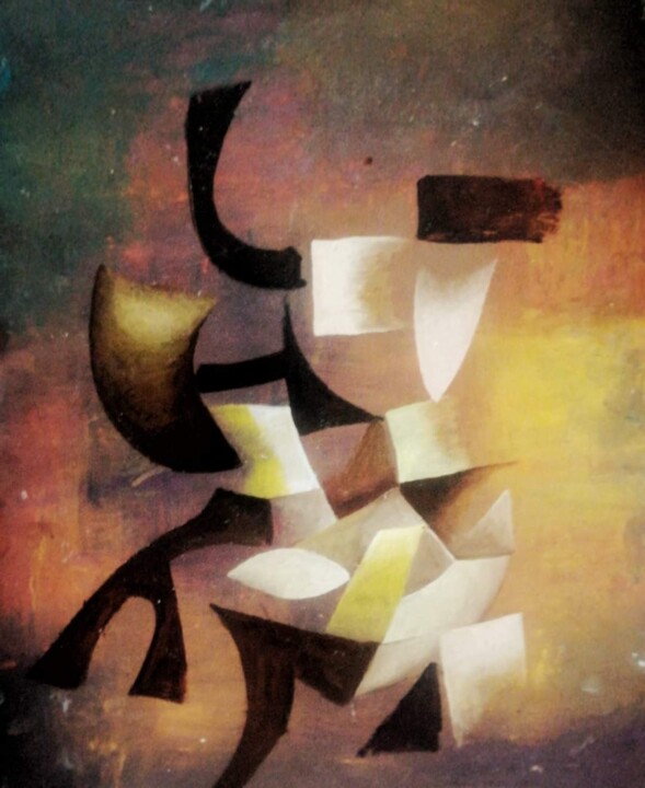 Картина под названием "Coffee. 1. Abstract…" - Nadezda Baruns, Подлинное произведение искусства, Масло