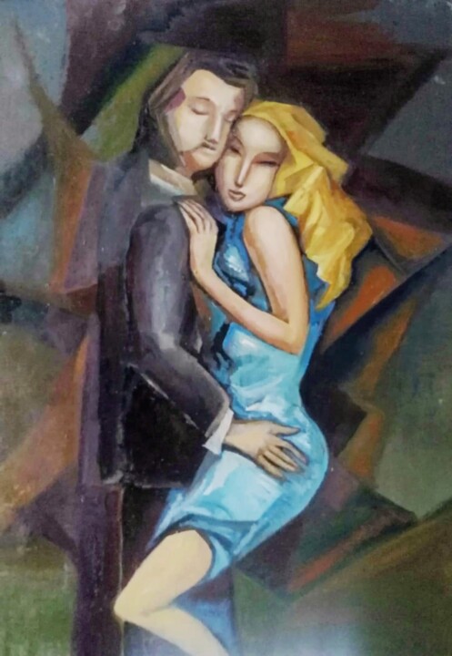 Painting titled "Dance." by Nadezda Baruns, Original Artwork, Oil