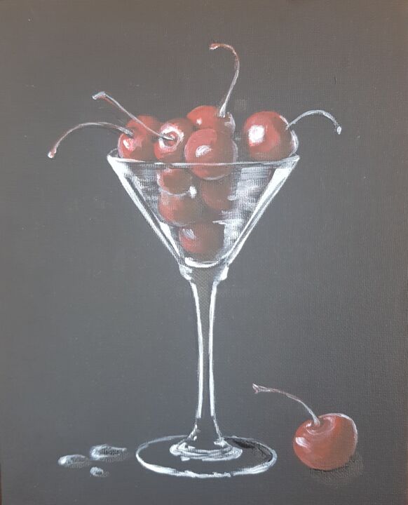 Pintura titulada "Cherry" por Nadezhda Brinke, Obra de arte original, Acrílico