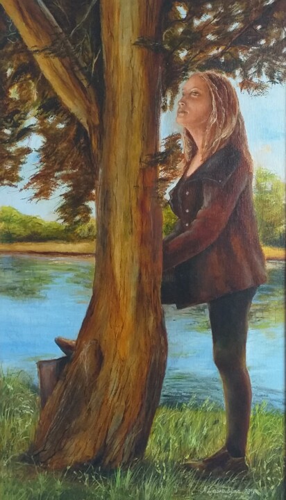 Картина под названием "В тени" - Nadezhda Gellmundova, Подлинное произведение искусства, Масло Установлен на Другая жесткая…