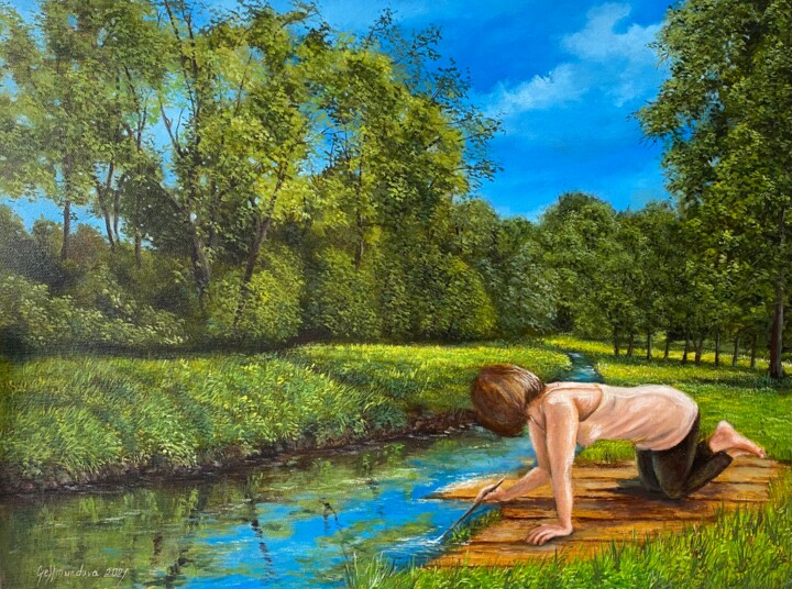 Картина под названием "My world, oil paint…" - Nadezhda Gellmundova, Подлинное произведение искусства, Масло