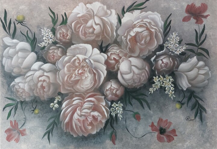 Pintura intitulada "Summer flowers" por Nadezhda Potekhina, Obras de arte originais, Óleo