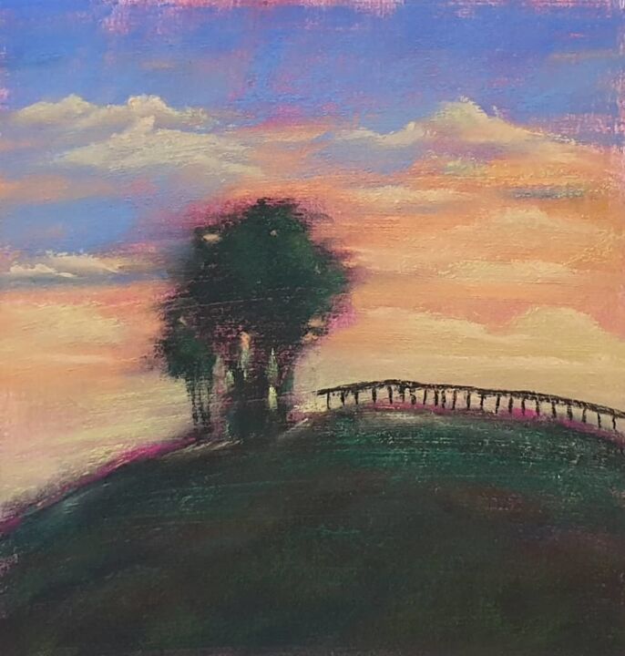 Dessin intitulée "Trees" par Nadezhda Shamkova, Œuvre d'art originale, Pastel