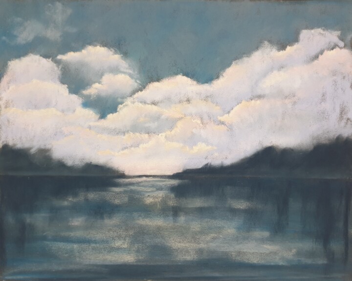 Pintura titulada "Grey landscape" por Nadezhda Shamkova, Obra de arte original, Pastel