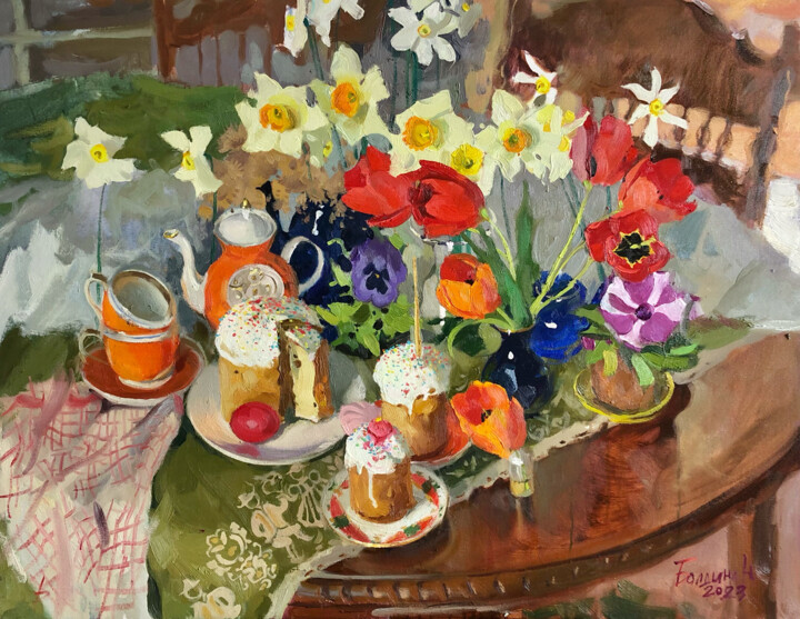 Malarstwo zatytułowany „Easter” autorstwa Nadia Boldina, Oryginalna praca, Olej