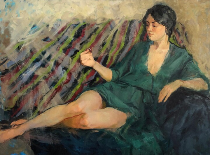 Painting titled "Колечко" by Nadia Boldina, Original Artwork, Oil