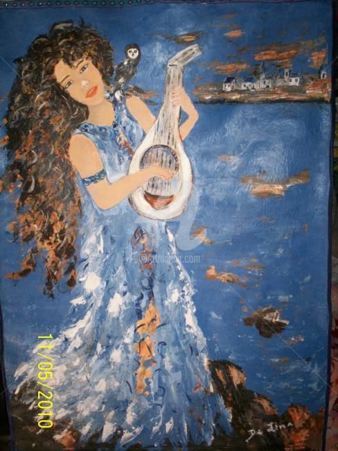 Painting titled "La musicienne des o…" by Nadia De Lima, Original Artwork, Oil