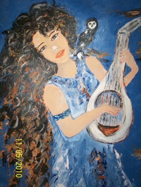 Painting titled "La musicienne des o…" by Nadia De Lima, Original Artwork, Oil