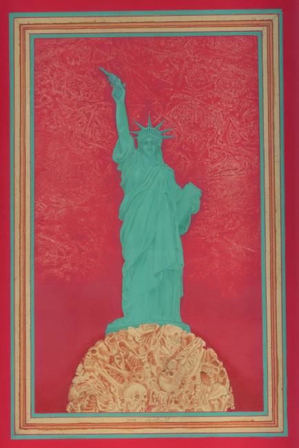 Painting titled "Liberty of Statue" by Nadia Rahat, Original Artwork