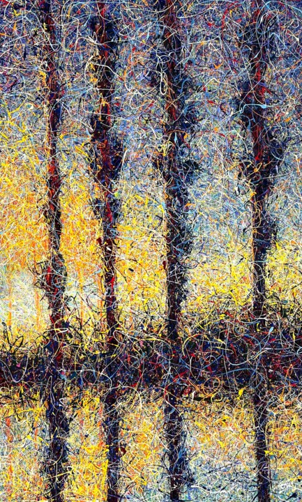 Картина под названием "Claude Monet motive…" - Nadiia Antoniuk, Подлинное произведение искусства, Акрил