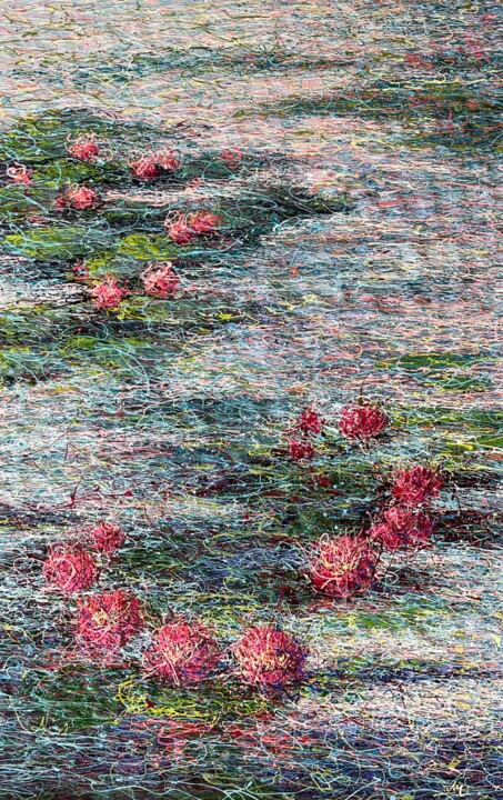 Pittura intitolato "Claude Monet water…" da Nadiia Antoniuk, Opera d'arte originale, Acrilico