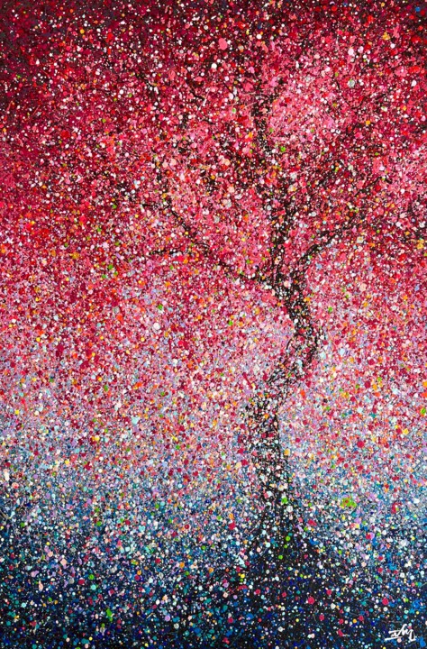 "Sakura painting Flo…" başlıklı Tablo Nadiia Antoniuk tarafından, Orijinal sanat, Akrilik Ahşap Sedye çerçevesi üzerine mont…