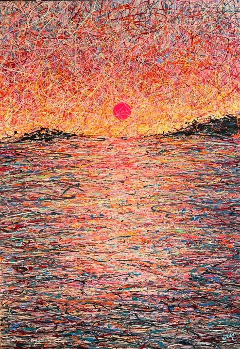 Peinture intitulée "Vibrant sunrise (st…" par Nadiia Antoniuk, Œuvre d'art originale, Acrylique Monté sur Châssis en bois