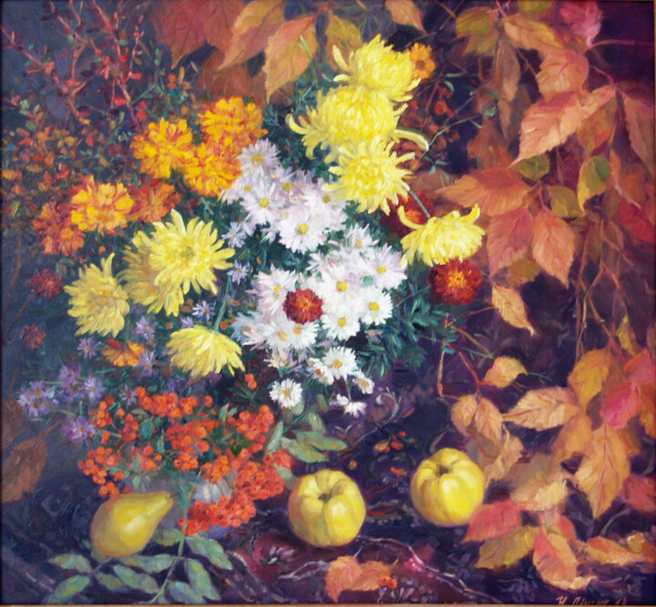 Pintura titulada "Herbstfarben" por Nadiia Pinchuk, Obra de arte original, Oleo