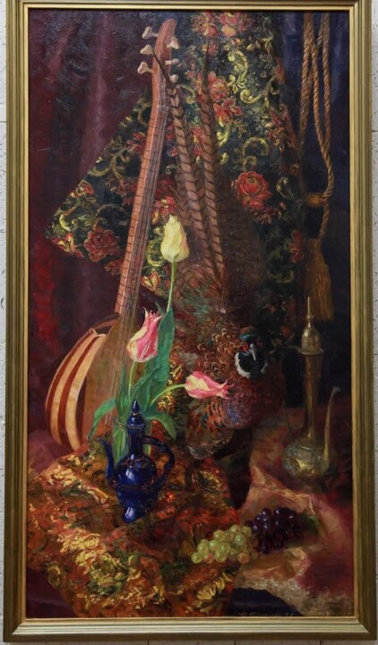 Pintura intitulada "turkish tulips" por Nadiia Pinchuk, Obras de arte originais, Óleo