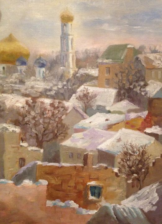 Painting titled "Городской пейзаж" by Nadin Kirnasovskaya, Original Artwork
